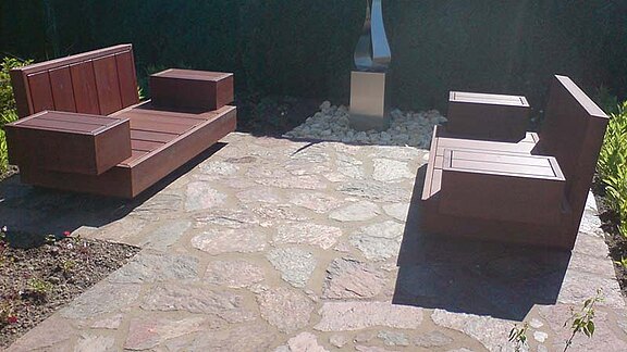 Verlegen von Sandsteinplatten